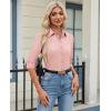 image:imagesiliteelon Womens Button Down Shirt 34 Sleeve Wrinkle Free Stretch Collared Dress Shirt Business Casual Work BlouseAll Light Pink