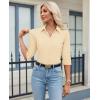 image:imagesiliteelon Womens Button Down Shirt 34 Sleeve Wrinkle Free Stretch Collared Dress Shirt Business Casual Work BlouseApricot