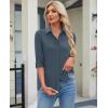 image:imagesiliteelon Womens Button Down Shirt 34 Sleeve Wrinkle Free Stretch Collared Dress Shirt Business Casual Work BlouseLight Gray Blue