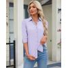 image:imagesiliteelon Womens Button Down Shirt 34 Sleeve Wrinkle Free Stretch Collared Dress Shirt Business Casual Work BlouseLight Purple