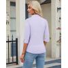 image:imagesiliteelon Womens Button Down Shirt 34 Sleeve Wrinkle Free Stretch Collared Dress Shirt Business Casual Work BlouseLight Purple