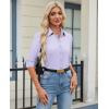 image:imagesiliteelon Womens Button Down Shirt 34 Sleeve Wrinkle Free Stretch Collared Dress Shirt Business Casual Work BlouseLight Purple