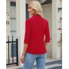image:imagesiliteelon Womens Button Down Shirt 34 Sleeve Wrinkle Free Stretch Collared Dress Shirt Business Casual Work BlouseRed