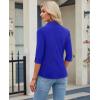 image:imagesiliteelon Womens Button Down Shirt 34 Sleeve Wrinkle Free Stretch Collared Dress Shirt Business Casual Work BlouseSapphire Blue