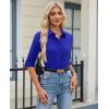 image:imagesiliteelon Womens Button Down Shirt 34 Sleeve Wrinkle Free Stretch Collared Dress Shirt Business Casual Work BlouseSapphire Blue