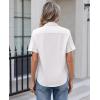 image:imagesiliteelon Womens Stain Resistant Button Down Shirt Short Sleeve Wrinkle Free Business Casual Work Blouse TopsA White