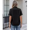 image:imagesiliteelon Womens Stain Resistant Button Down Shirt Short Sleeve Wrinkle Free Business Casual Work Blouse TopsAll Black