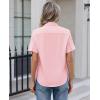 image:imagesiliteelon Womens Stain Resistant Button Down Shirt Short Sleeve Wrinkle Free Business Casual Work Blouse TopsAll Light Pink
