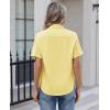 image:imagesiliteelon Womens Stain Resistant Button Down Shirt Short Sleeve Wrinkle Free Business Casual Work Blouse TopsB Light Yellow