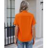 image:imagesiliteelon Womens Stain Resistant Button Down Shirt Short Sleeve Wrinkle Free Business Casual Work Blouse TopsOrange