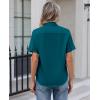 image:imagesiliteelon Womens Stain Resistant Button Down Shirt Short Sleeve Wrinkle Free Business Casual Work Blouse TopsPeacock Blue