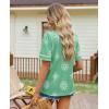 image:imagesiliteelon Boho Tops for Women Floral Print Blouse Short Sleeve TShirt Summer Casual Eyelet Peasant Shirt Trendy 2026Sage Meadow