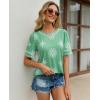 image:imagesiliteelon Boho Tops for Women Floral Print Blouse Short Sleeve TShirt Summer Casual Eyelet Peasant Shirt Trendy 2026Sage Meadow