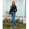 image:imagesiliteelon Button Down Shirts for Women Long Sleeve Chiffon Tops Wrinkle Free Collared Work Dressy Casual BlousesBlack