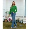 image:imagesiliteelon Button Down Shirts for Women Long Sleeve Chiffon Tops Wrinkle Free Collared Work Dressy Casual BlousesGreen