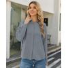 image:imagesiliteelon Button Down Shirts for Women Long Sleeve Chiffon Tops Wrinkle Free Collared Work Dressy Casual BlousesGrey