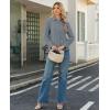 image:imagesiliteelon Button Down Shirts for Women Long Sleeve Chiffon Tops Wrinkle Free Collared Work Dressy Casual BlousesGrey