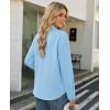 image:imagesiliteelon Button Down Shirts for Women Long Sleeve Chiffon Tops Wrinkle Free Collared Work Dressy Casual BlousesLight Blue