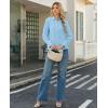 image:imagesiliteelon Button Down Shirts for Women Long Sleeve Chiffon Tops Wrinkle Free Collared Work Dressy Casual BlousesLight Blue