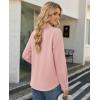 image:imagesiliteelon Button Down Shirts for Women Long Sleeve Chiffon Tops Wrinkle Free Collared Work Dressy Casual BlousesLight Pink