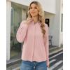 image:imagesiliteelon Button Down Shirts for Women Long Sleeve Chiffon Tops Wrinkle Free Collared Work Dressy Casual BlousesLight Pink