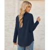 image:imagesiliteelon Button Down Shirts for Women Long Sleeve Chiffon Tops Wrinkle Free Collared Work Dressy Casual BlousesNavy Blue