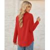 image:imagesiliteelon Button Down Shirts for Women Long Sleeve Chiffon Tops Wrinkle Free Collared Work Dressy Casual BlousesRed