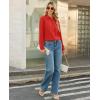 image:imagesiliteelon Button Down Shirts for Women Long Sleeve Chiffon Tops Wrinkle Free Collared Work Dressy Casual BlousesRed