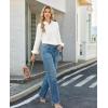 image:imagesiliteelon Button Down Shirts for Women Long Sleeve Chiffon Tops Wrinkle Free Collared Work Dressy Casual BlousesWhite
