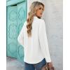 image:imagesiliteelon Button Down Shirts for Women Long Sleeve Chiffon Tops Wrinkle Free Collared Work Dressy Casual BlousesWhite