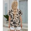 image:imagesiliteelon Summer Tops for Women Print Flutter Sleeve Round Neck Blouses Dressy Casual Shirt Beach Trendy 2026Apricotblack Floral