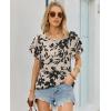 image:imagesiliteelon Summer Tops for Women Print Flutter Sleeve Round Neck Blouses Dressy Casual Shirt Beach Trendy 2026Apricotblack Floral