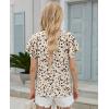 image:imagesiliteelon Summer Tops for Women Print Flutter Sleeve Round Neck Blouses Dressy Casual Shirt Beach Trendy 2026Floral Apricot