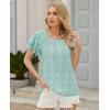 image:imagesiliteelon Summer Tops for Women Print Flutter Sleeve Round Neck Blouses Dressy Casual Shirt Beach Trendy 2026Green Graphic