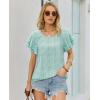 image:imagesiliteelon Summer Tops for Women Print Flutter Sleeve Round Neck Blouses Dressy Casual Shirt Beach Trendy 2026Green Graphic