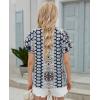 image:imagesiliteelon Summer Tops for Women Print Flutter Sleeve Round Neck Blouses Dressy Casual Shirt Beach Trendy 2026Navy Blue Graphic