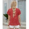 image:imagesiliteelon Summer Tops for Women Print Flutter Sleeve Round Neck Blouses Dressy Casual Shirt Beach Trendy 2026Red Floral