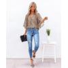 image:imagesiliteelon Women Dressy Casual Blouse Ruffle 34 Bell Sleeve Tops V Neck Office Work Chiffon Shirt Spring 2026 TrendyBeige Leopard