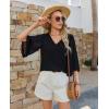 image:imagesiliteelon Women Dressy Casual Blouse Ruffle 34 Bell Sleeve Tops V Neck Office Work Chiffon Shirt Spring 2026 TrendyBlack