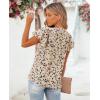 image:imagesiliteelon Women Dressy Casual Blouses Ruffle Cap Sleeve Tops Flutter Sleeve V Neck Work Shirt Cute Spring 2026 TrendyBeige Dots