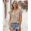image:imagesiliteelon Women Dressy Casual Blouses Ruffle Cap Sleeve Tops Flutter Sleeve V Neck Work Shirt Cute Spring 2026 TrendyBeige Dots
