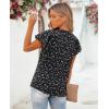 image:imagesiliteelon Women Dressy Casual Blouses Ruffle Cap Sleeve Tops Flutter Sleeve V Neck Work Shirt Cute Spring 2026 TrendyBlack Dots