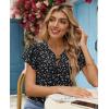 image:imagesiliteelon Women Dressy Casual Blouses Ruffle Cap Sleeve Tops Flutter Sleeve V Neck Work Shirt Cute Spring 2026 TrendyBlack Dots