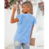 image:imagesiliteelon Women Dressy Casual Blouses Ruffle Cap Sleeve Tops Flutter Sleeve V Neck Work Shirt Cute Spring 2026 TrendyBlue Gingham