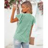 image:imagesiliteelon Women Dressy Casual Blouses Ruffle Cap Sleeve Tops Flutter Sleeve V Neck Work Shirt Cute Spring 2026 TrendyGreen Gingham