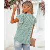 image:imagesiliteelon Women Dressy Casual Blouses Ruffle Cap Sleeve Tops Flutter Sleeve V Neck Work Shirt Cute Spring 2026 TrendyGreen Striped