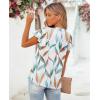 image:imagesiliteelon Women Dressy Casual Blouses Ruffle Cap Sleeve Tops Flutter Sleeve V Neck Work Shirt Cute Spring 2026 TrendyLeaf Print