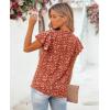 image:imagesiliteelon Women Dressy Casual Blouses Ruffle Cap Sleeve Tops Flutter Sleeve V Neck Work Shirt Cute Spring 2026 TrendyRed Floral