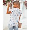 image:imagesiliteelon Women Dressy Casual Blouses Ruffle Cap Sleeve Tops Flutter Sleeve V Neck Work Shirt Cute Spring 2026 TrendyWhite Floral