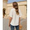 image:imagesiliteelon Women Dressy Casual Blouses Ruffle Short Sleeve V Neck Tops Flowy Loose Fitting Work Business Casual ShirtAll White